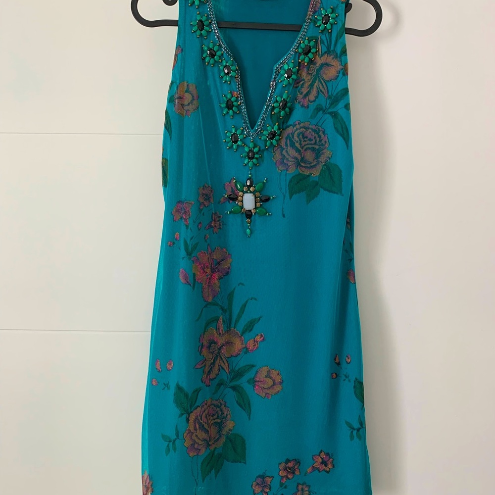 NWOT Kavita Bhartia beaded mini mesh cocktail dress XS